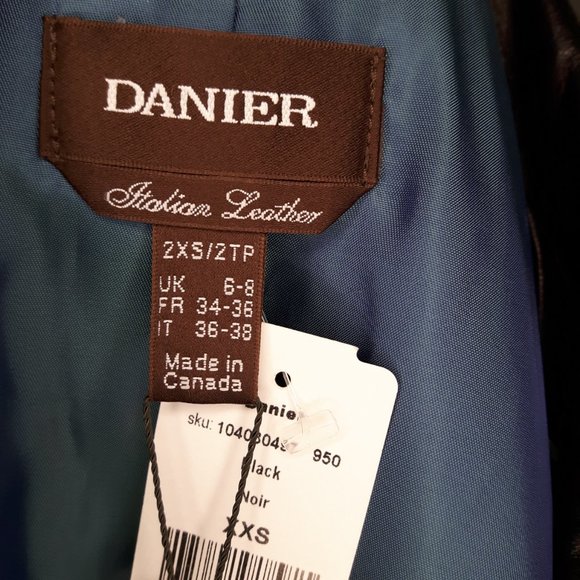 SOLD Danier Leather Jacket Black New with Tags - Picture 3 of 5